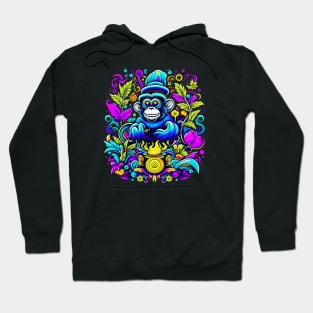 psychedelic chimp and fire Hoodie